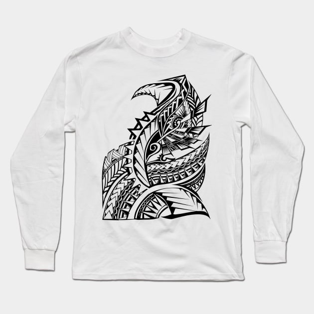 Pacific Island Pattern Long Sleeve T-Shirt by Hunter